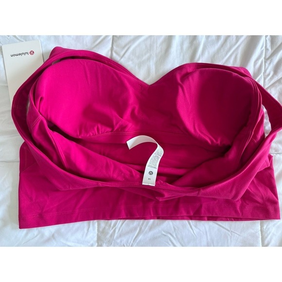 New Lululemon Align Tank Top Cropped Size 14 Passionate Pink LWEITS Bra Built In - Picture 7 of 10